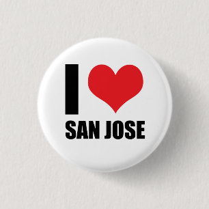 I love San Jose 3 Cm Round Badge