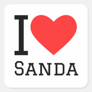 I love sanda square sticker