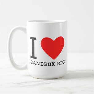 I love sandbox rpg Square Stickers Coffee Mug