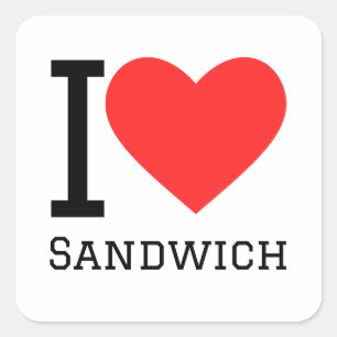 I love sandwich square sticker