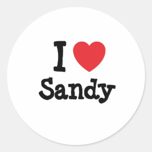 I love Sandy heart T-Shirt Classic Round Sticker