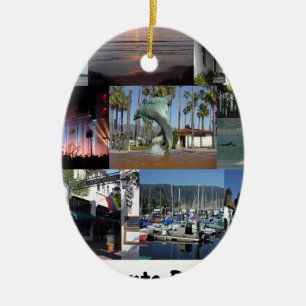 i love santa barbara.png ceramic tree decoration