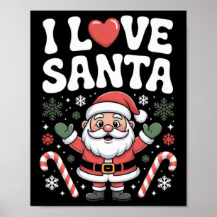 I Love Santa Christmas Holiday Cheer Poster