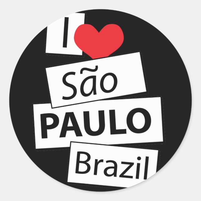 I Love Sao Paulo Brazil Classic Round Sticker (Front)