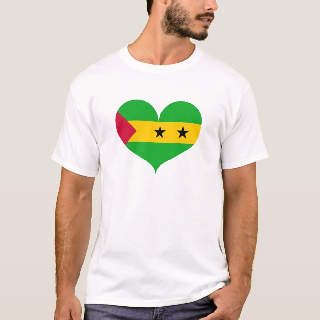 I Love Sao Tome and Principe Flag T-Shirt (Front)