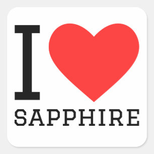 I love sapphire square sticker