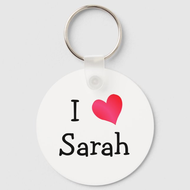I Love Sarah Key Ring (Front)