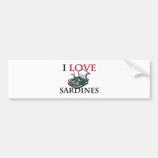 I Love Sardines Bumper Sticker (Front)