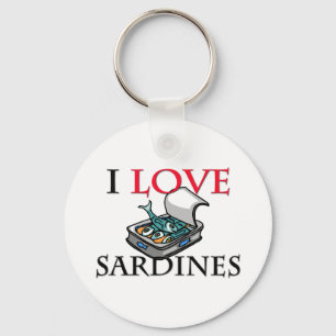 I Love Sardines Key Ring