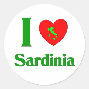 I Love Sardinia Italy Classic Round Sticker