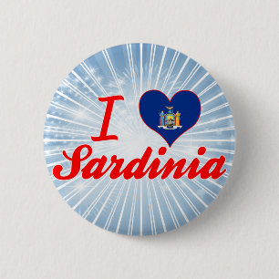I Love Sardinia, New York 6 Cm Round Badge
