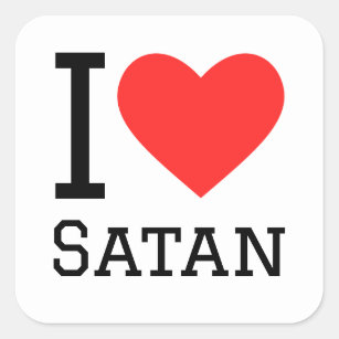 I love satan square sticker