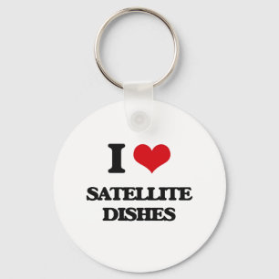 I love Satellite Dishes Key Ring