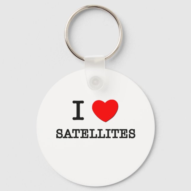 I Love Satellites Key Ring (Front)