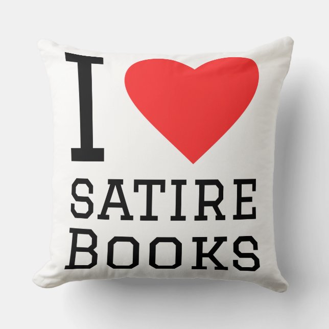 I love satire books cushion (Front)