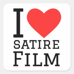 I love satire film  square sticker