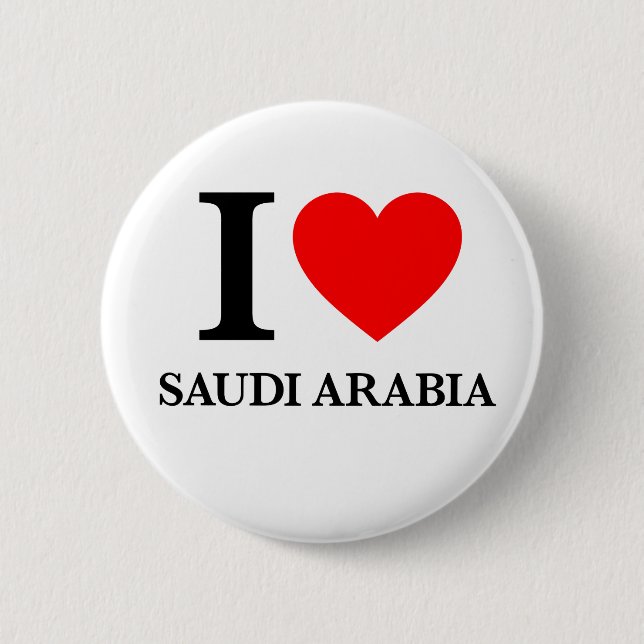 I Love Saudi Arabia 6 Cm Round Badge (Front)