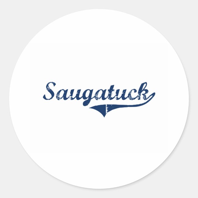 I Love Saugatuck Michigan Classic Round Sticker (Front)