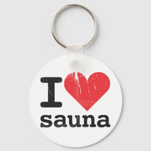 I Love Sauna Key Ring