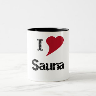I Love Sauna Two-Tone Coffee Mug
