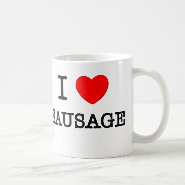 I Love Sausage Coffee Mug (Right)