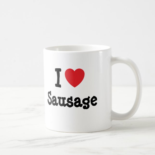 I love Sausage heart T-Shirt Coffee Mug (Right)