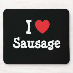 I love Sausage heart T-Shirt Mouse Mat