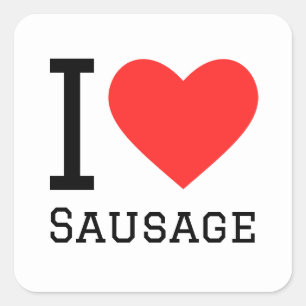 I love sausage square sticker