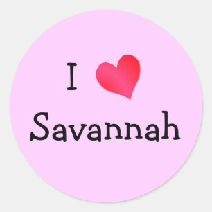 I Love Savannah Classic Round Sticker