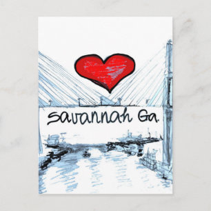 I love Savannah Ga Postcard