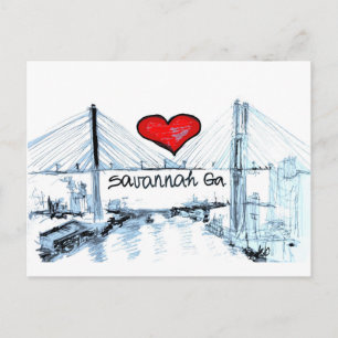 I Love Savannah Ga Postcard