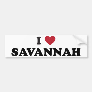 I Love Savannah Georgia Bumper Sticker