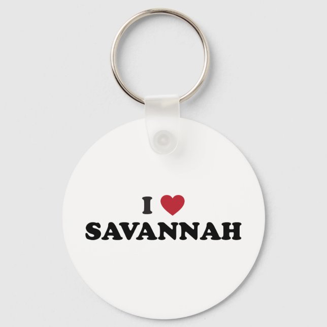 I Love Savannah Georgia Key Ring (Front)