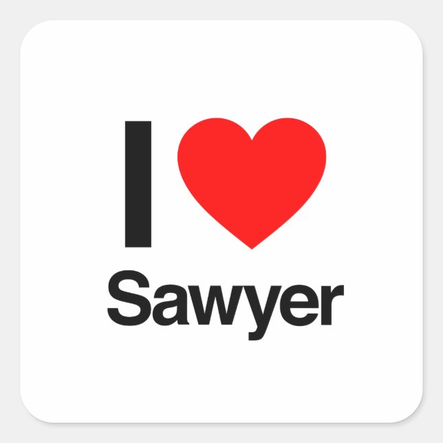 i love sawyer square sticker (Front)