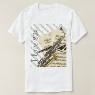 I Love Sax Funny Music Design T-Shirt