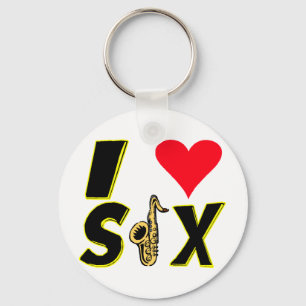 I Love Sax Key Ring