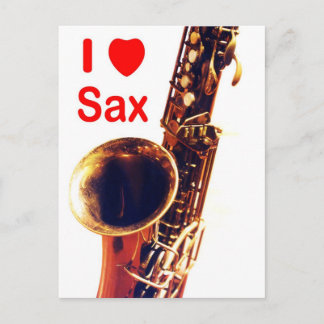 I love Sax Postcard