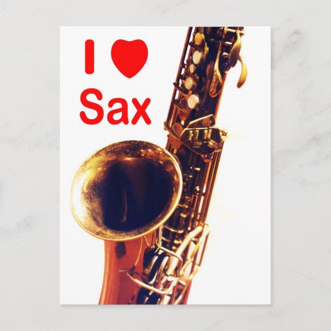 I love Sax Postcard (Front)
