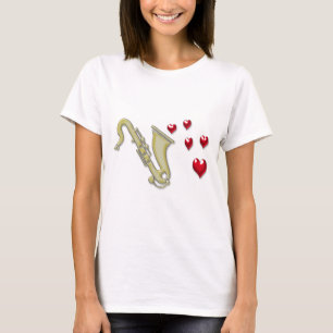I Love Saxaphone Hearts T-Shirt