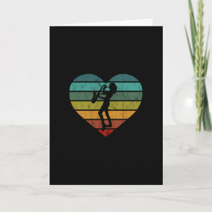 I Love Saxophone And Saxophonist Card
