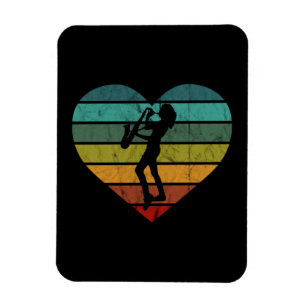 I Love Saxophone And Saxophonist Magnet
