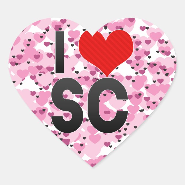 I Love SC Heart Sticker (Front)