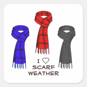 I Love Scarves! Square Sticker