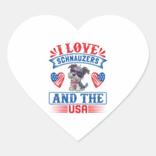 I love Schnauzers and the USA Heart Sticker