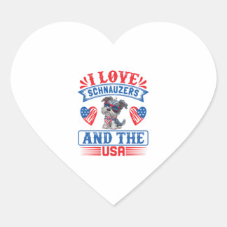 I love Schnauzers and the USA Heart Sticker