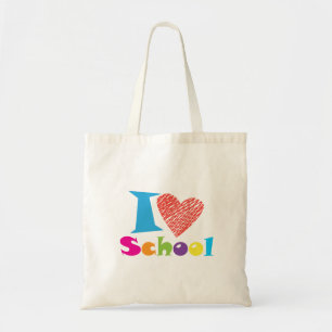 I Love School. Back To School. Cartoon Cute Heart Tote Bag