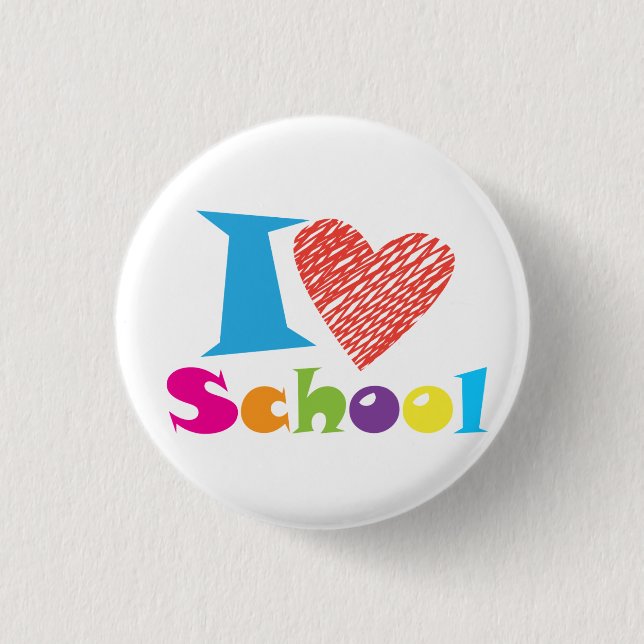 I Love School. Back to School. Cartoon Graduation  3 Cm Round Badge (Front)