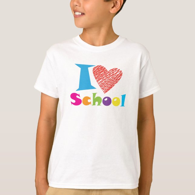 I Love School. Back to School. Cartoon Graduation  T-Shirt (Front)