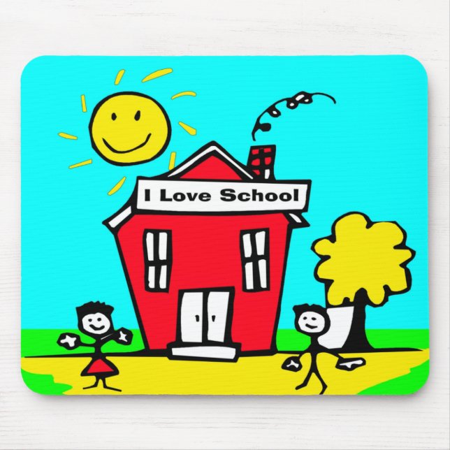 I Love School Mouse Mat (Front)