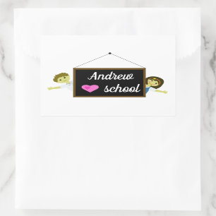 I love school rectangular sticker